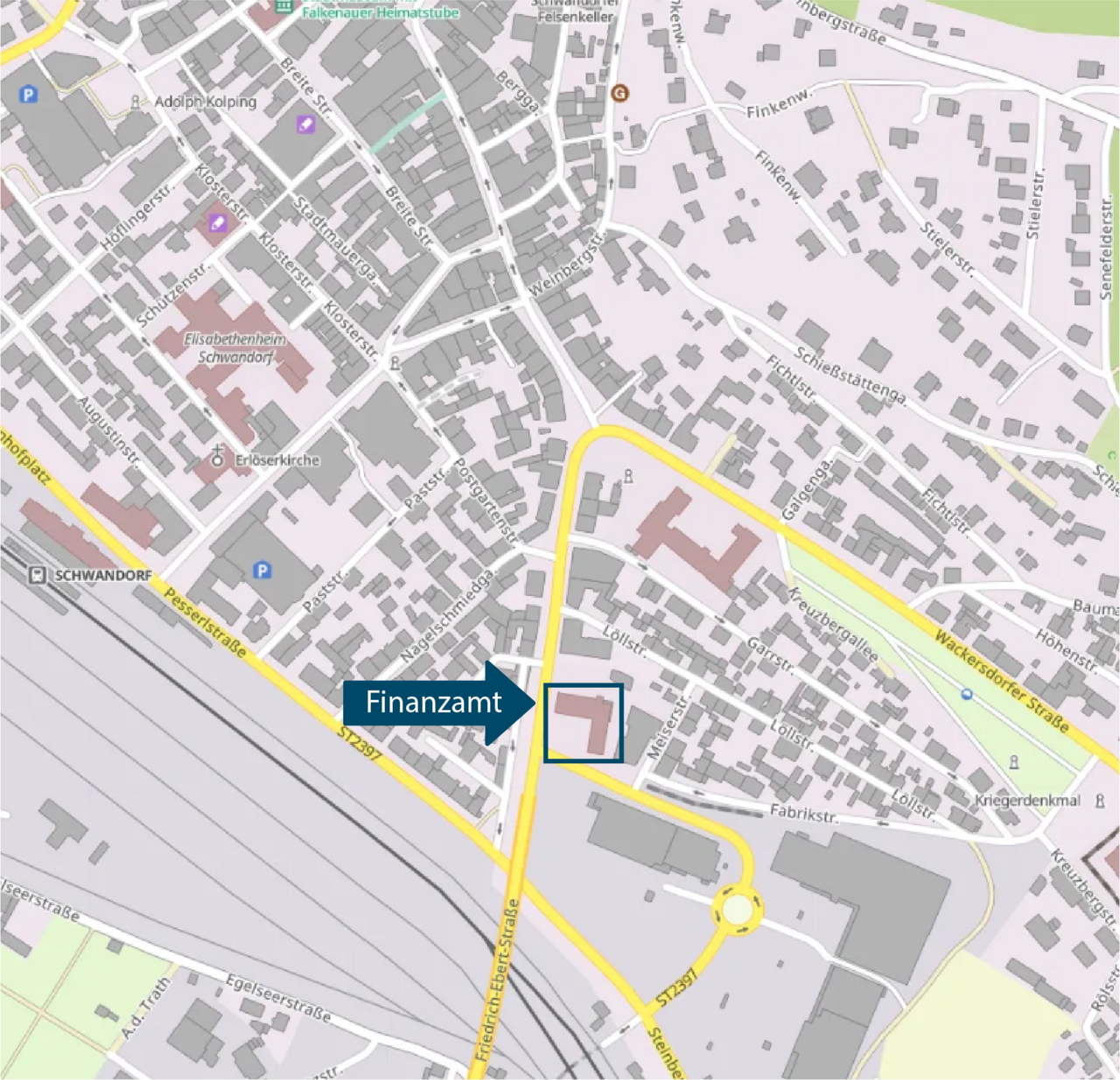  Lageplan Schwandorf, Friedrich-Ebert-Straße